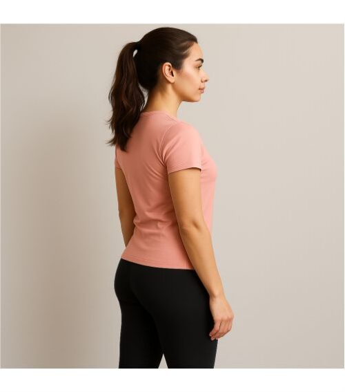 Camiseta Baby look gola V Dry Trail Rosa - Imagem 3