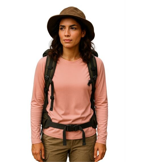 Camiseta Feminina Dry Trail Rosa manga longa