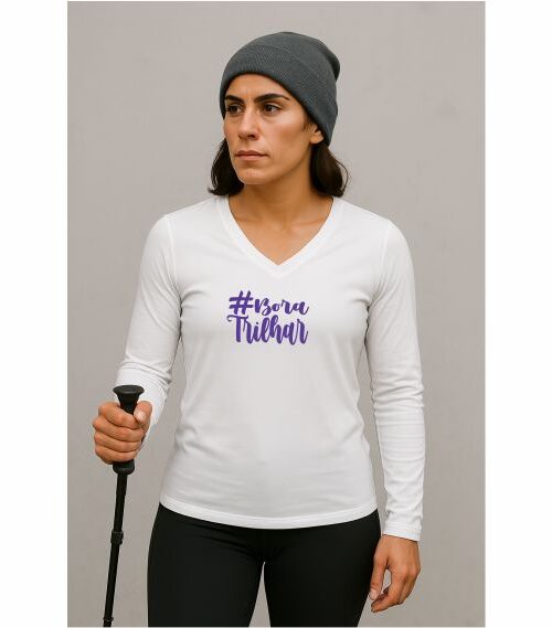 Camiseta #bora trilhar manga longa